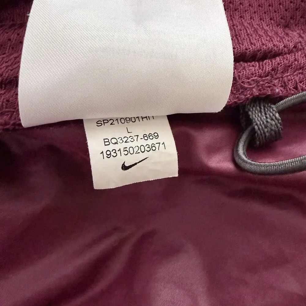 Nike Short Sleeve Windshirt Pullover Maroon Men’s Large BQ3237-669